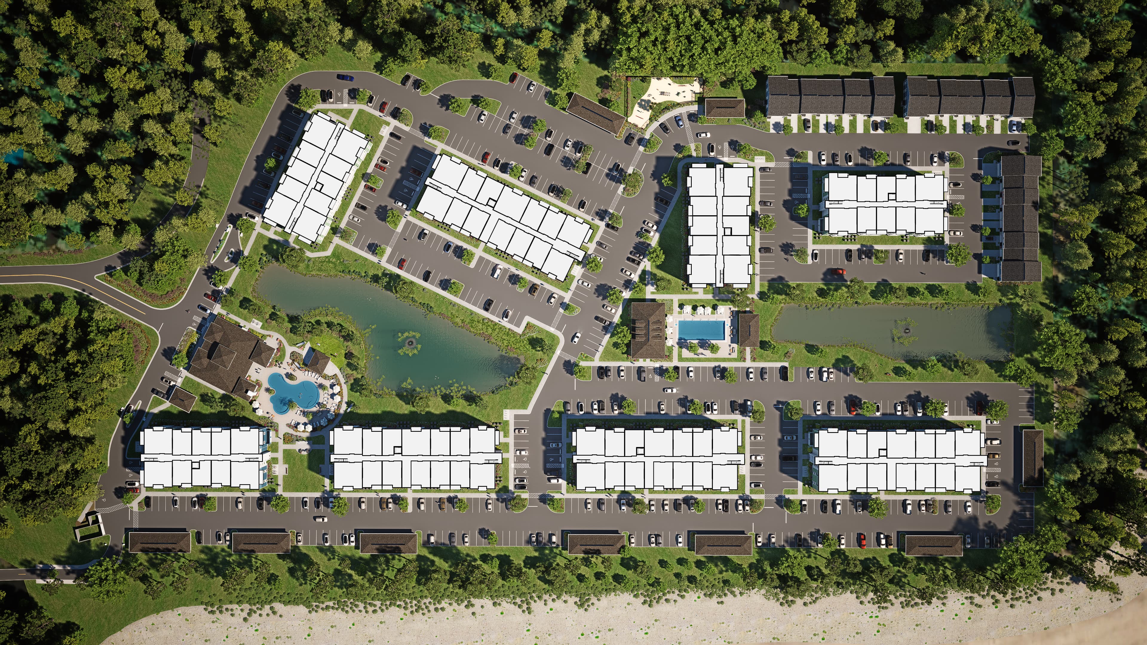 Imagen aerea de todo el complejo de viviendas